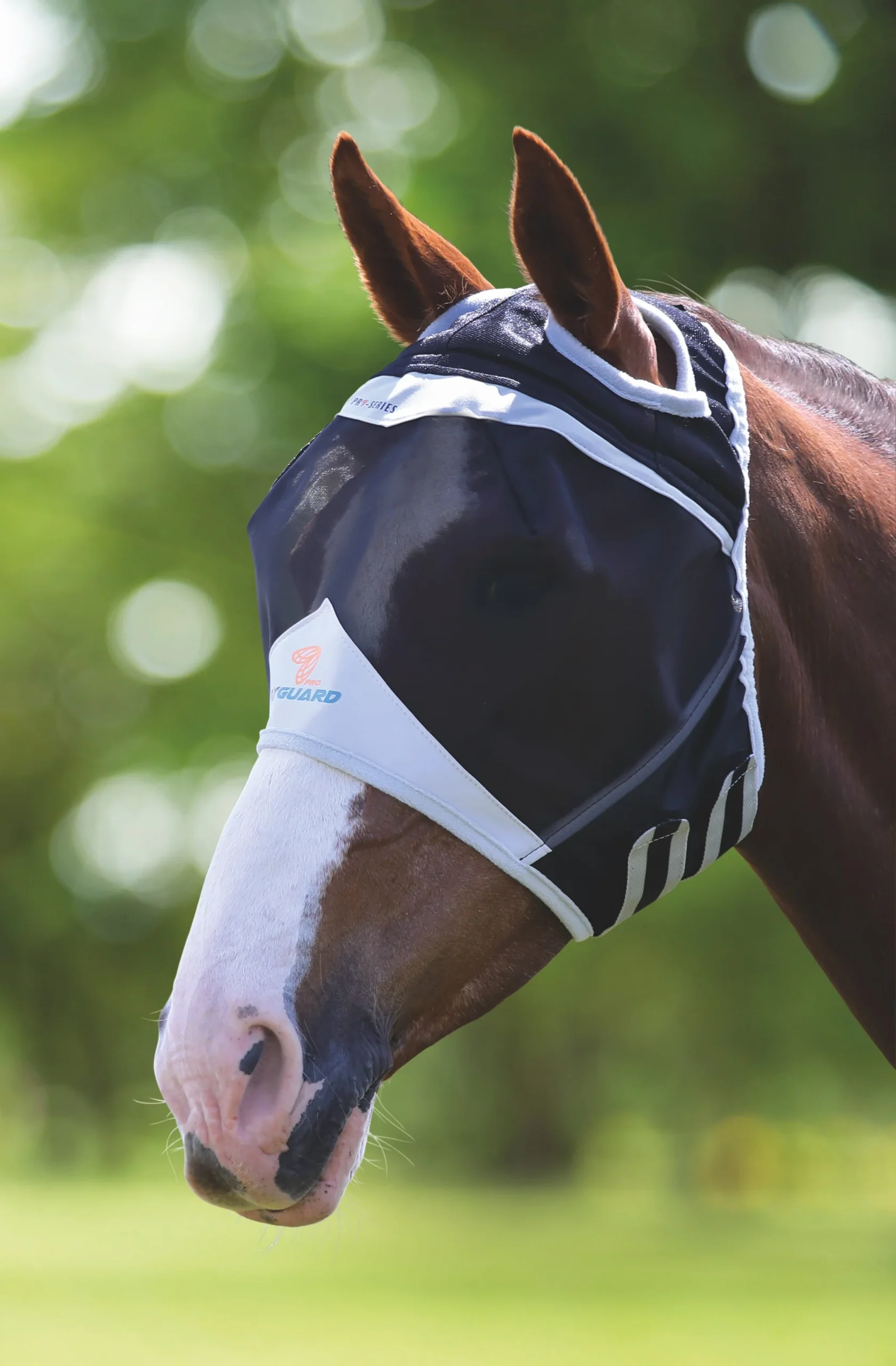 FlyGuard Pro Fine Mesh with Earholes Fly Mask - Extra Full Black