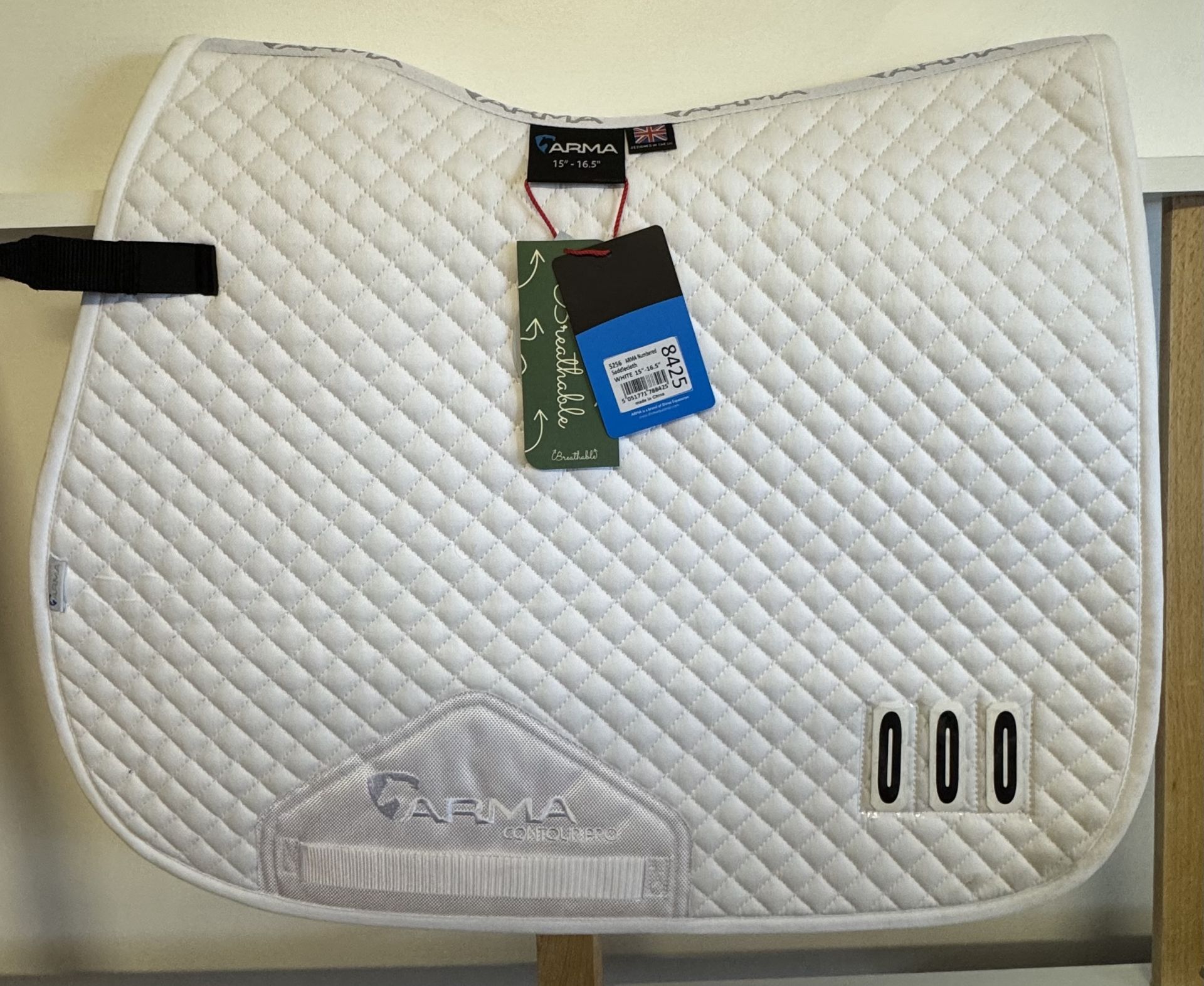Arma Numbered Saddlecloth 15-16.5" White