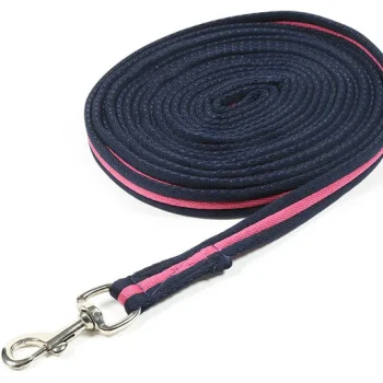 Shires Cushion Web Lunge Line Navy / Pink