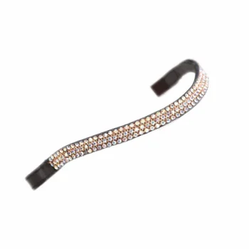 Shires Peach / Havana XF Wide Diamante Browband