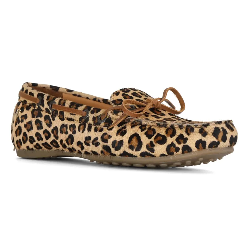 Shires Moretta Sofia UK4 Leopard Print Moccasin Shoes