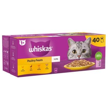 Whiskas Adult 1+ Poultry Feasts in Jelly Pouches 40 x 85g
