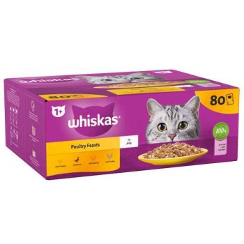 Whiskas Adult 1+ Poultry Feasts in Jelly Pouches 80 x 85g