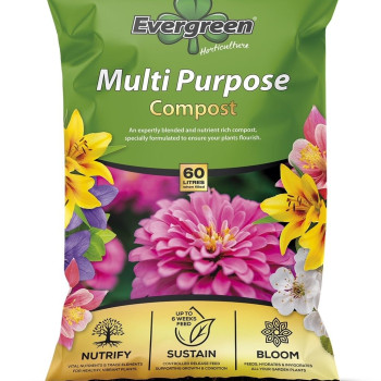 Evergreen Irish Multi Purpose Compost 60L + 10 FREE PLANT POTS