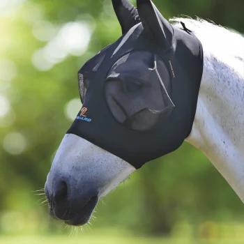 FlyGuard Pro Stretch Fly Mask with Ears - Pony Jet Black