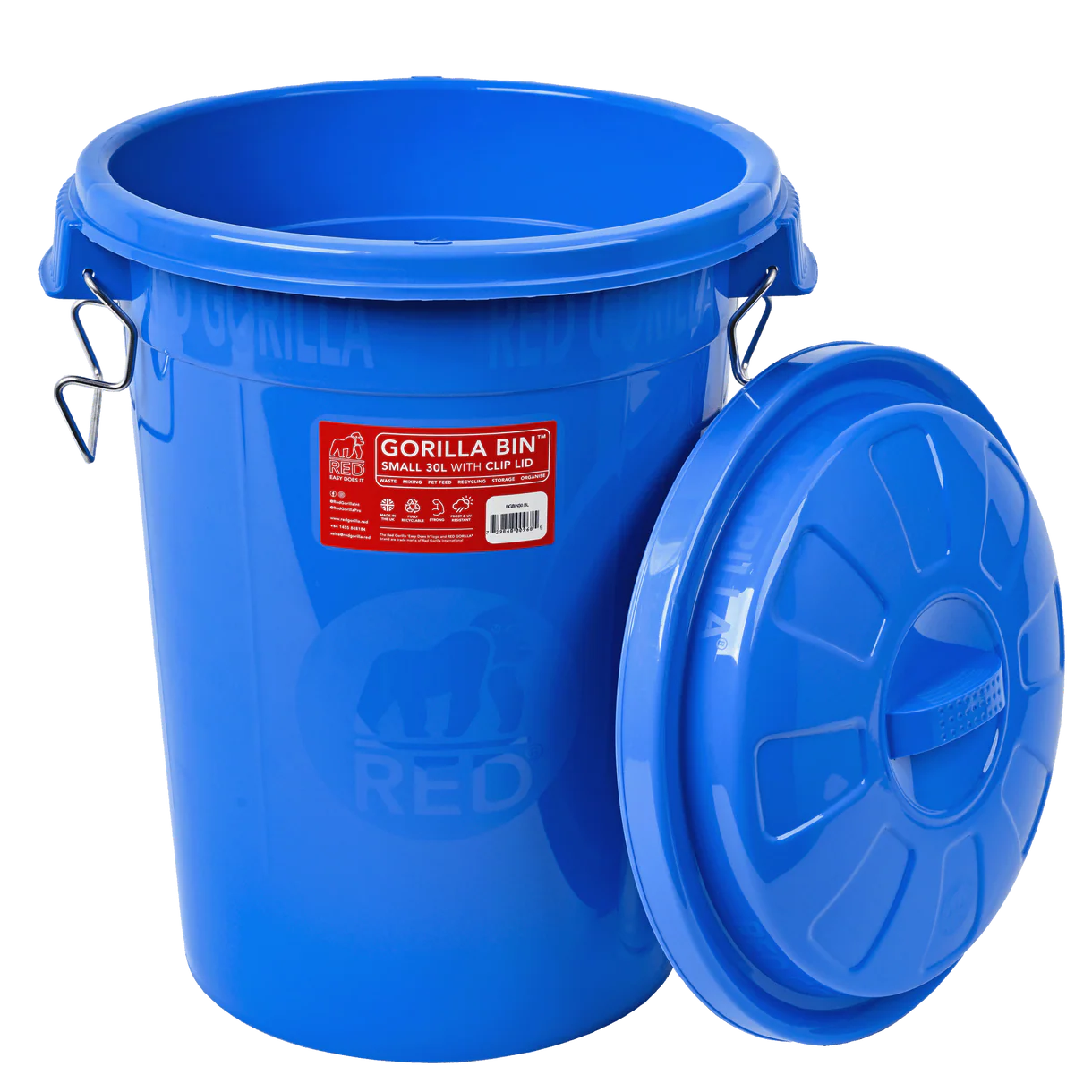 Red Gorilla 30L Bin+Lid Blue