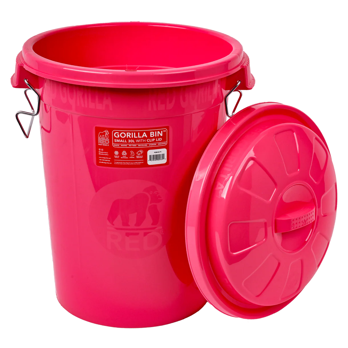 Red Gorilla 30L Bin+Lid Pink