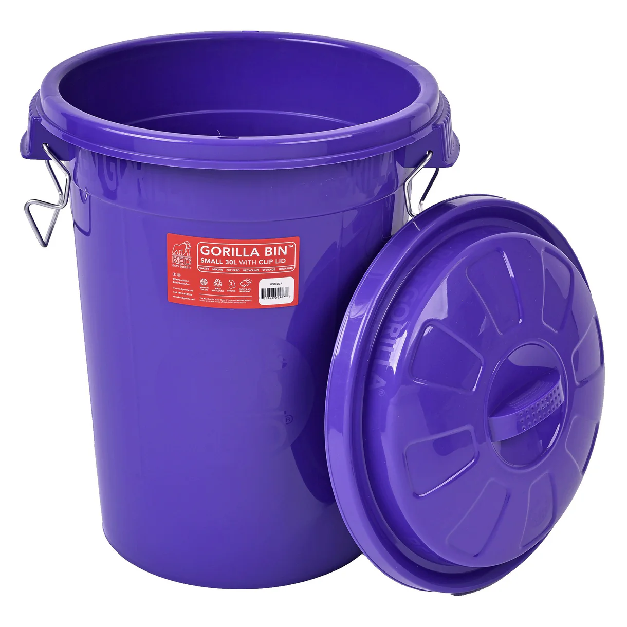 Red Gorilla 30L Bin+Lid Purple