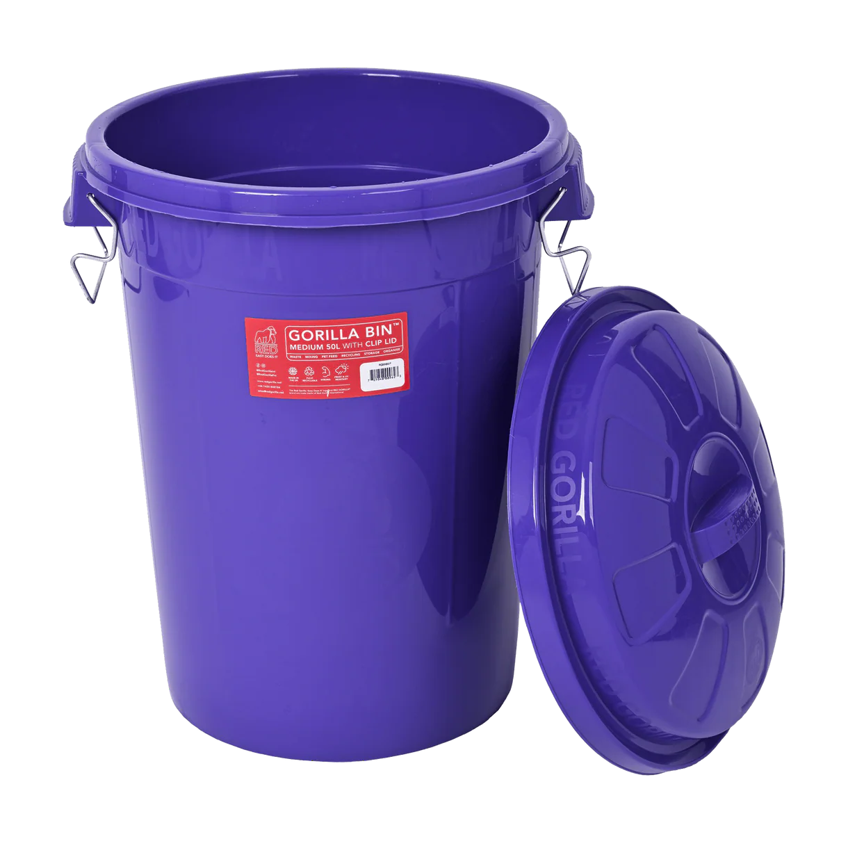 Red Gorilla 50L Bin+Lid Purple