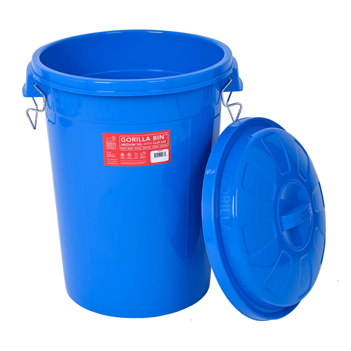 Red Gorilla 50L Bin+Lid Blue