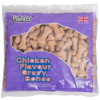 Pointer Chicken Flavour Gravy Bones Dog Treats 400g