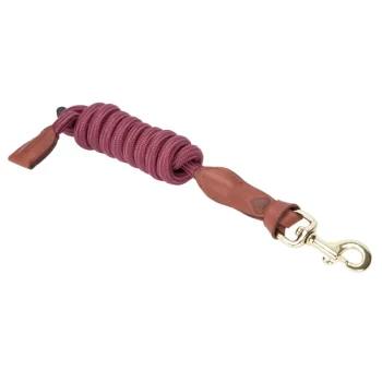 Shires Velociti Lusso Leather Lead Rope Burgundy