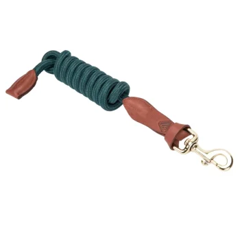 Shires Velociti Lusso Leather Lead Rope Green