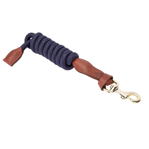Shires Velociti Lusso Leather Lead Rope Navy