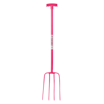 Red Gorilla Manure Fork T Handle Pink